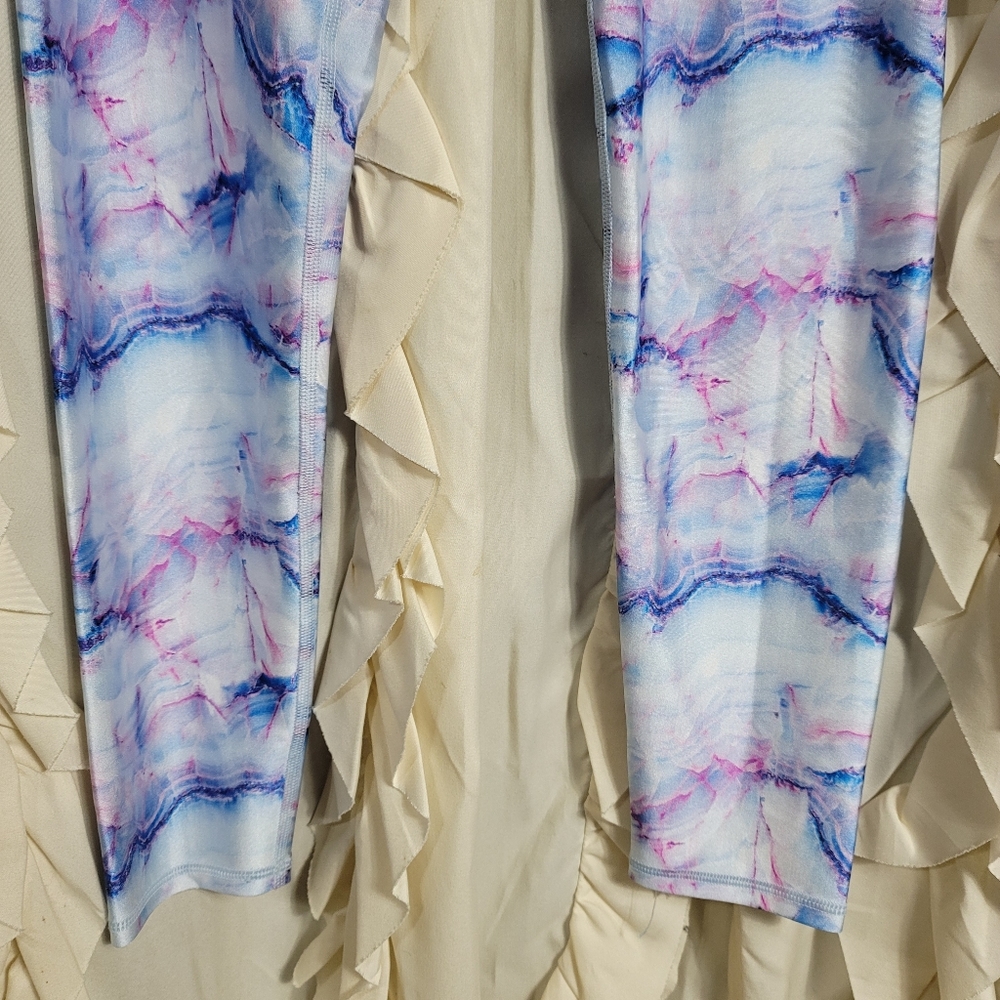 TEREZ Active Super High Band 7/8 Legging in Blue Marble Large - Picture 5 of 13